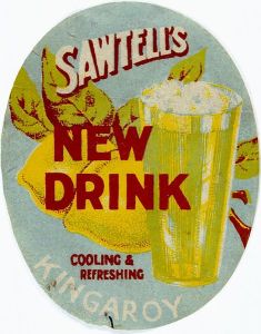old advertising of a lemonade drink with lemons